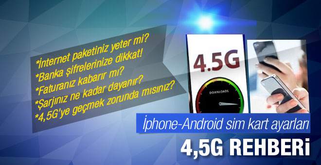 4,5G'ye nasıl geçilir sim kart telefon ayarları nasıl yapılır